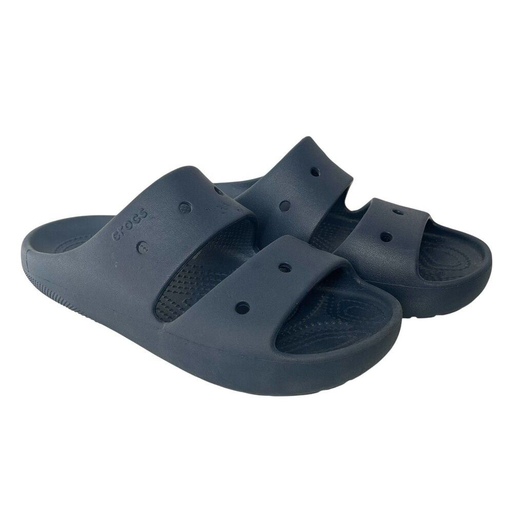 Crocs Classic Sandals Slides Slip On Shoes Navy Blue Men 7 Women 9